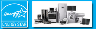 Logotipo del programa Energy Star y foto de ensures electrodomésticos