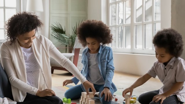 Image of Family Playing Indoors